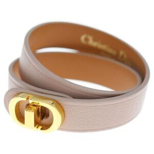 Christian Dior 30 Montaigne Double Bracelet Pink Leather